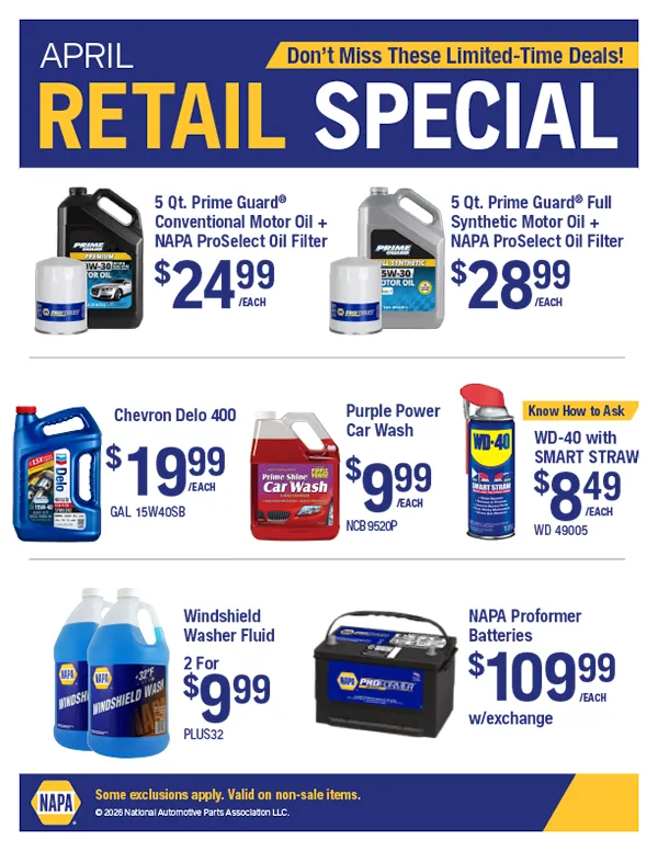 2026 April Retail Specials
